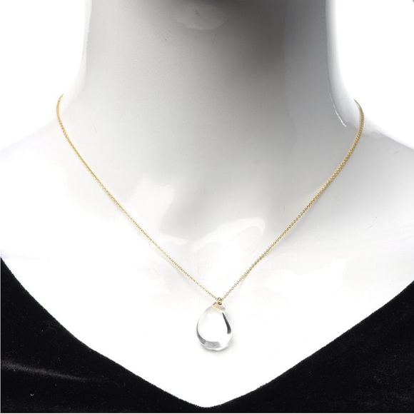 Tiffany Gold Large Quartz Teardrop Pendant Necklace - Picture 2 of 9
